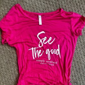 Simply Southern Fuchsia Tee with Inspirational Print
